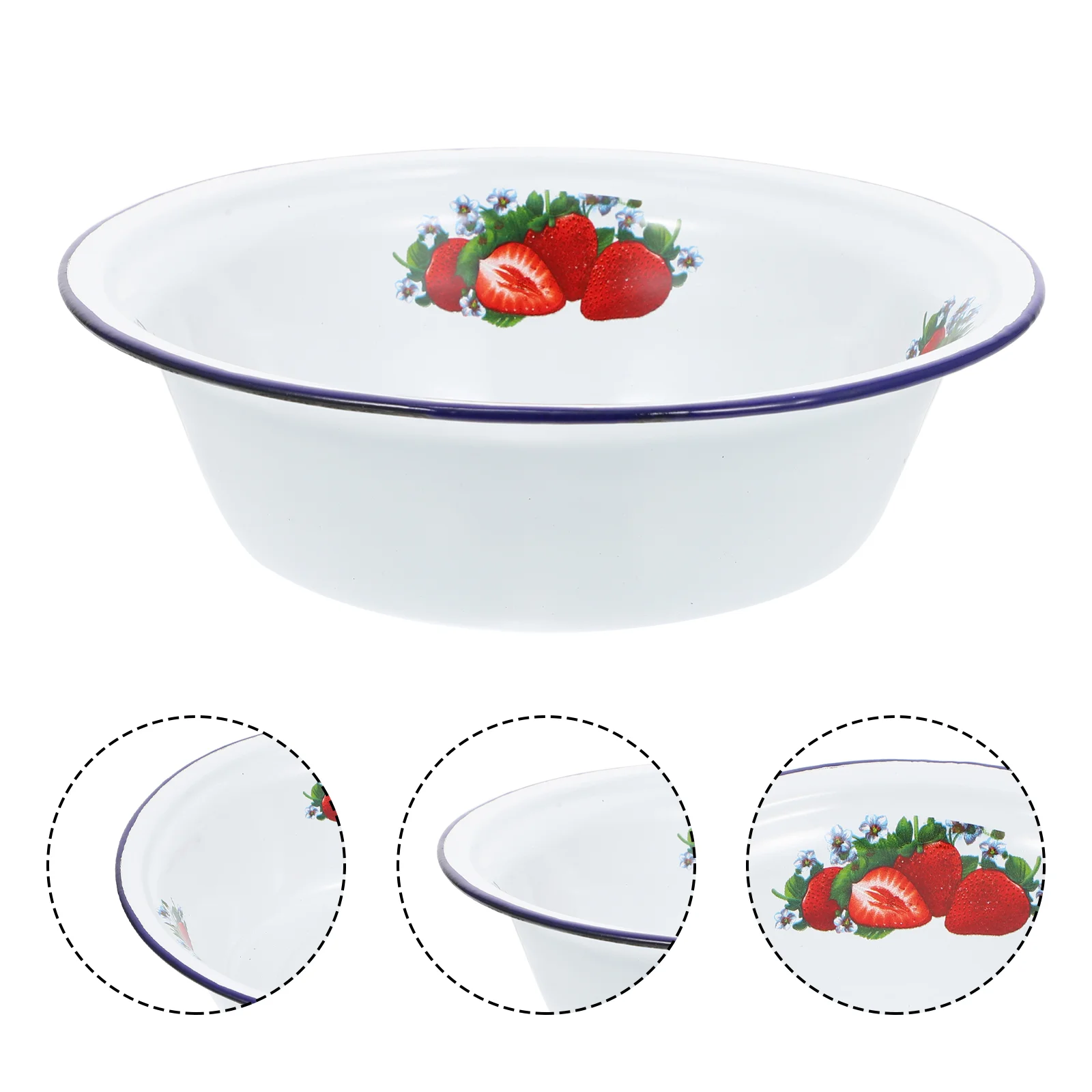 

Enamel Basin Household Rice Bowl Mixing Salad Kitchen Tableware Food Serving Dessert Container Noodle Containers with Lids