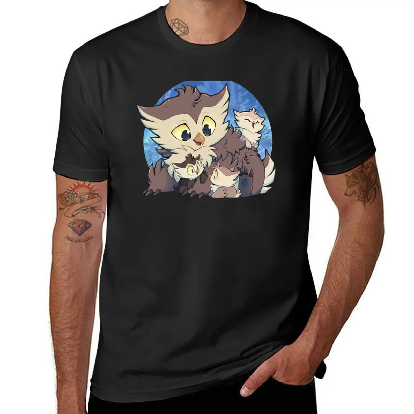 Adorable Owlbear Family T-Shirt Short sleeve tee blacks funny t shirts for men