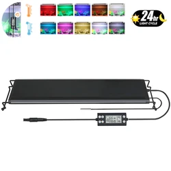 30-60cm Aquarium 24/7 Voll spektrum Beleuchtung LED-Licht mit Thermometer und Speicher funktion Aquarium Pflanzen lampe IP68 100 V-240V