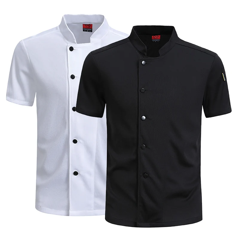 Plus Size Chef's Suit for Men And Women Breathable Net Summer Kitchen Work Shirt Cook Jacket Restaurant Cooking Uniform