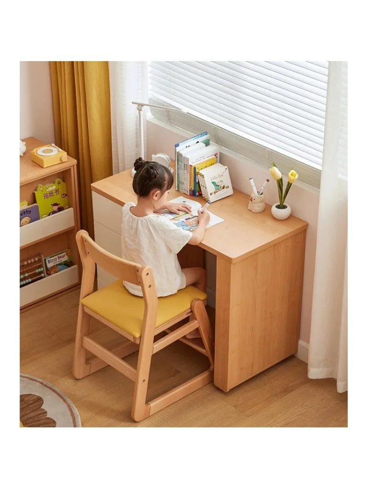 Home Elementary School Student Study Table and Chair Combination Small Apartment Children's Book Table