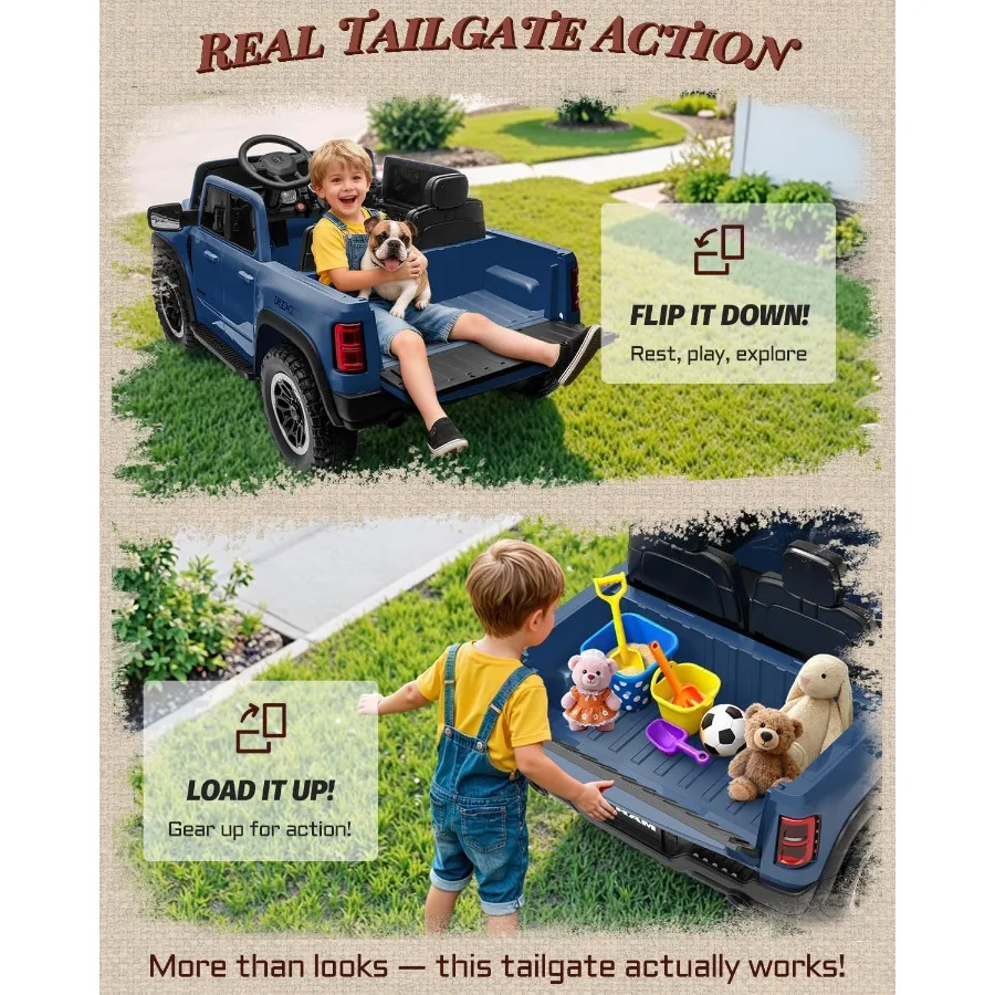 大きなお子様向けの24V乗用玩具、RAM 1500 2人乗り乗用車（リモコン付き）、バッテリー駆動トラック（4輪サスペンション付き）、幼児用車