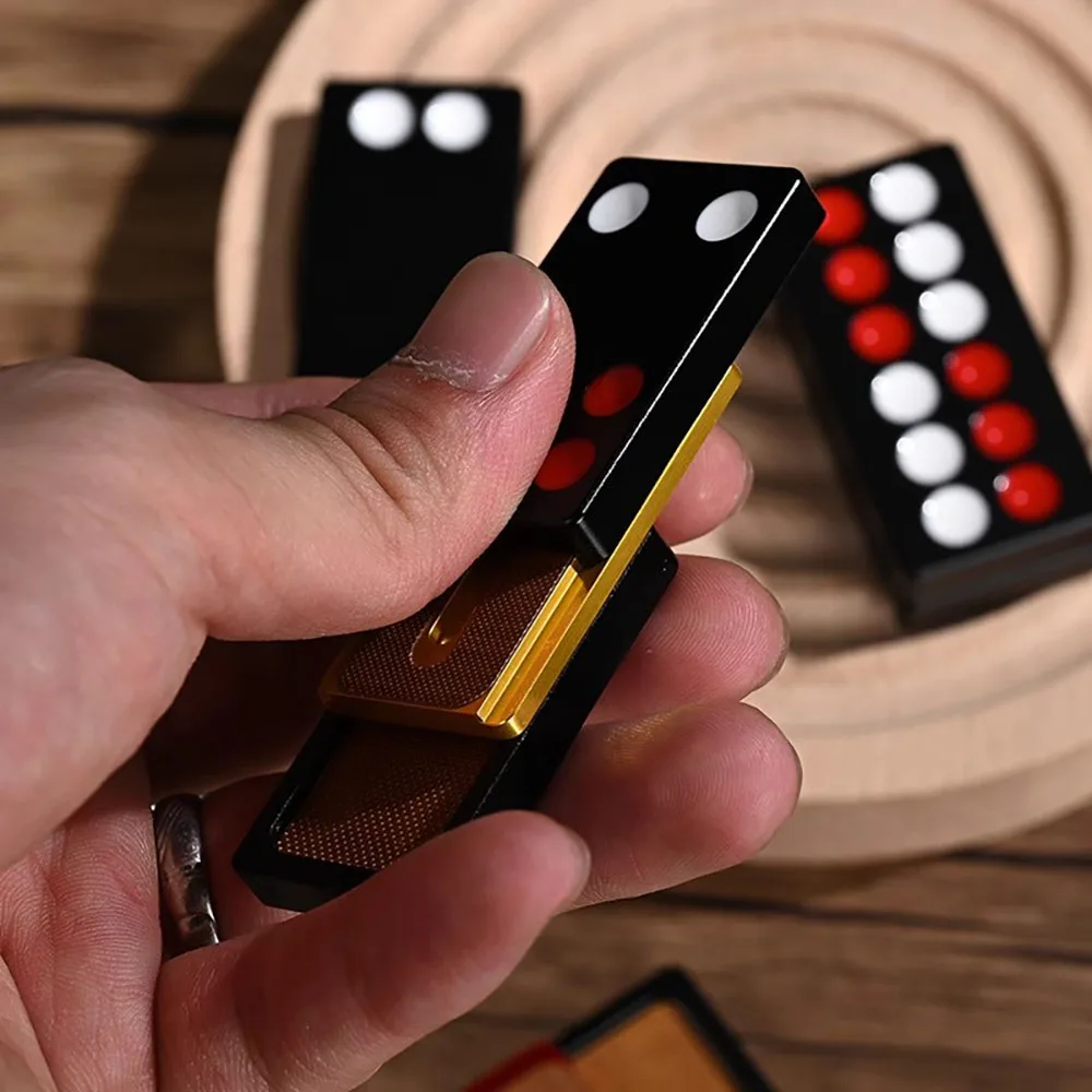 AntiStress Fidget Decompression Magnetic Push Card Mechanical Slider Three Layers Pushing Plate Coin EDC Alloy Stress Relief Toy