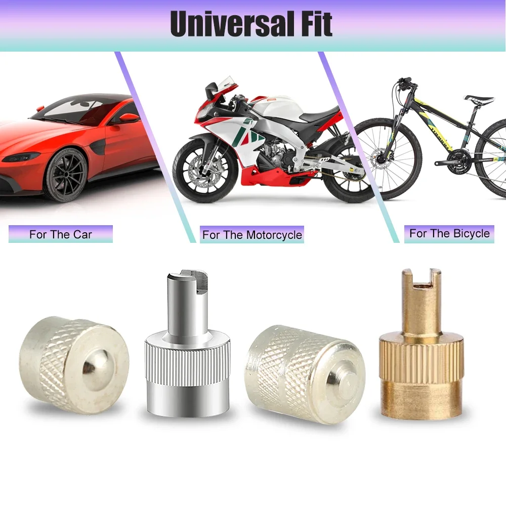 TQQTQQ 4/8Pcs Copper Slotted Head Valve Stem Caps Auto Tire Valve Dustproof Cover for Car Motorcycle Schrader Accessory