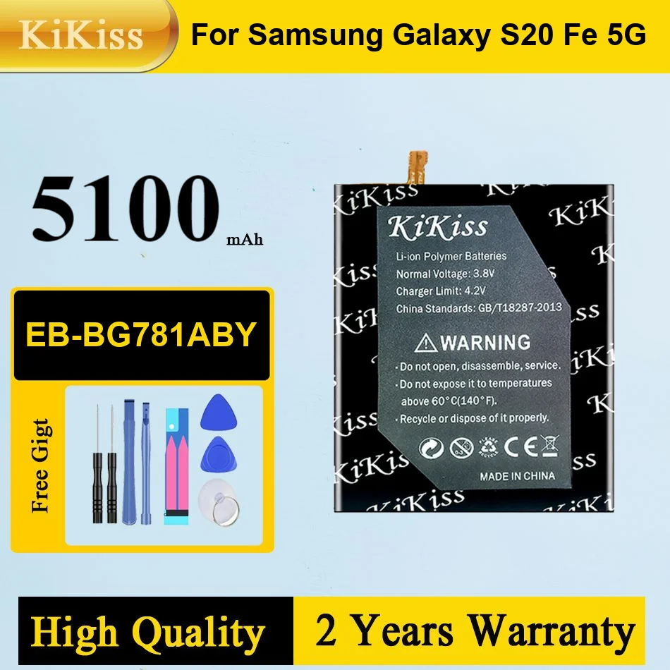 

KiKiss EB-BG781ABY 5100mAh Replacement Battery for Samsung Galaxy S20 S 20 FE 5G SM-G781 A52 SM-A526/DS Batteries Tools