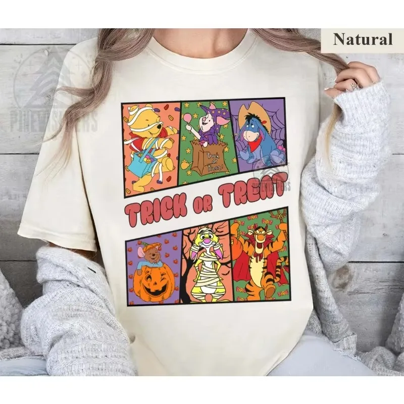 

Рубашка Винни-Пух «Кошелек или жизнь» на Хэллоуин, рубашка «Пух и друзья», «Жуткий сезон Диснея», одинаковые футболки для всей семьи на Хэллоуин, подарок