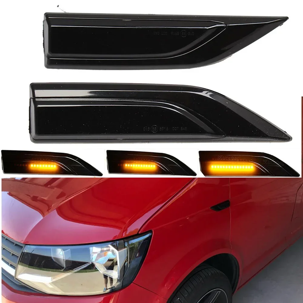 Dynamic LED Side Marker Lights Flowing Sequential Turn Signal Light Blinker For VW Transporter T6 Multivan Caddy MK4 2015-2019