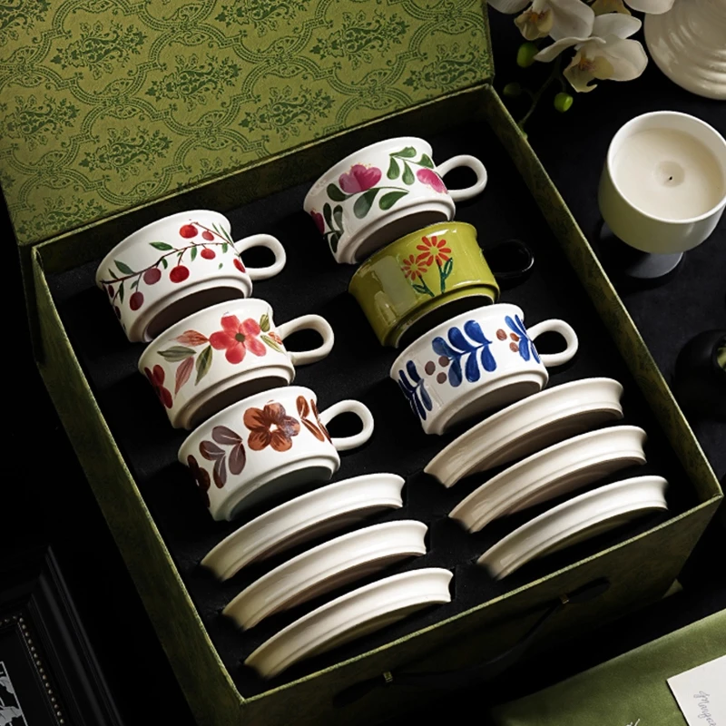 

Coffee cup, high-end exquisite ceramic cup and saucer set, wedding, engagement, moving house, housewarming gift