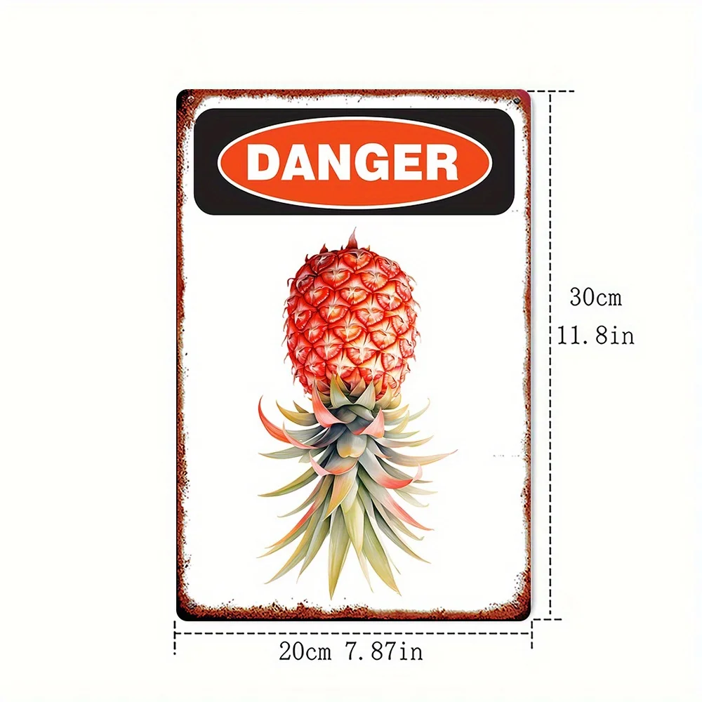 2D Flat - 1pc 2D Flat Posters 2D Flat, 1pc, Sign, Upside Down Pineapple, This Stylish Wall Art Is a Humorous Metal Sign Gift Sui