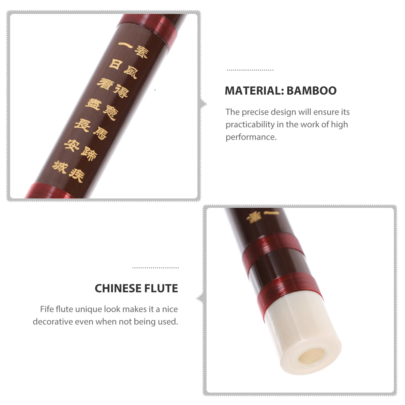 Bamboo Flute Hand Carved Yello - Musical Instrument Fife 评论和价格