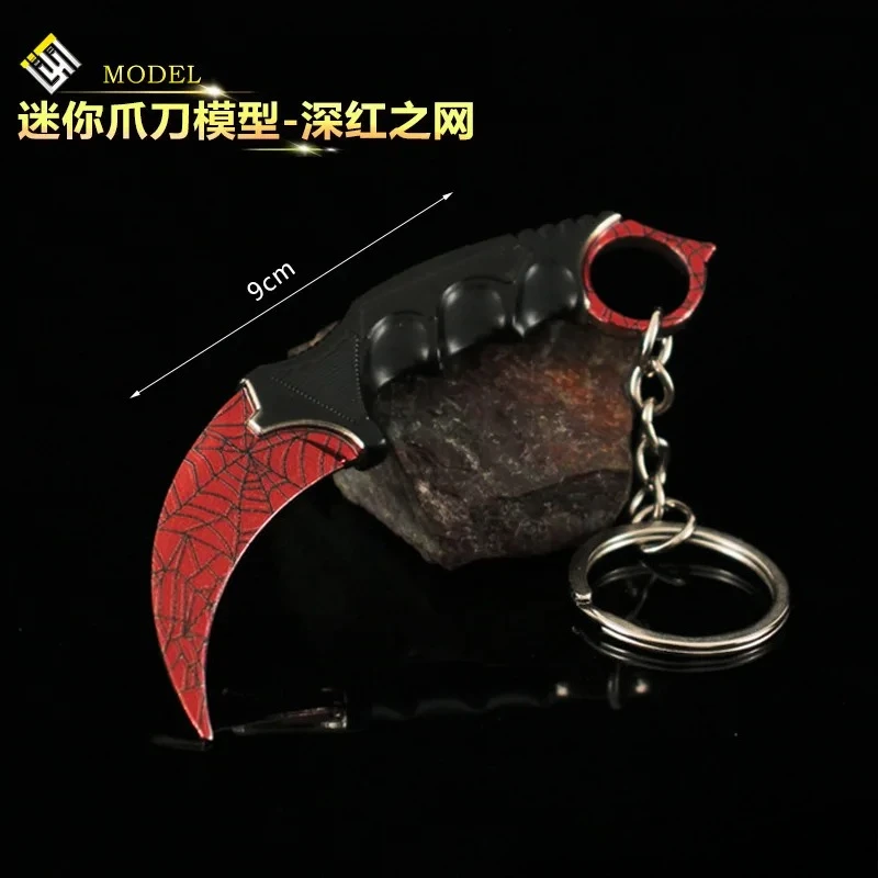 9cm licznik gier Elite urządzenia peryferyjne kolor pazur nóż Karambit brelok ze stopu Model hartowanie Gradient Unboxing nóż zabawki bezpieczeństwa