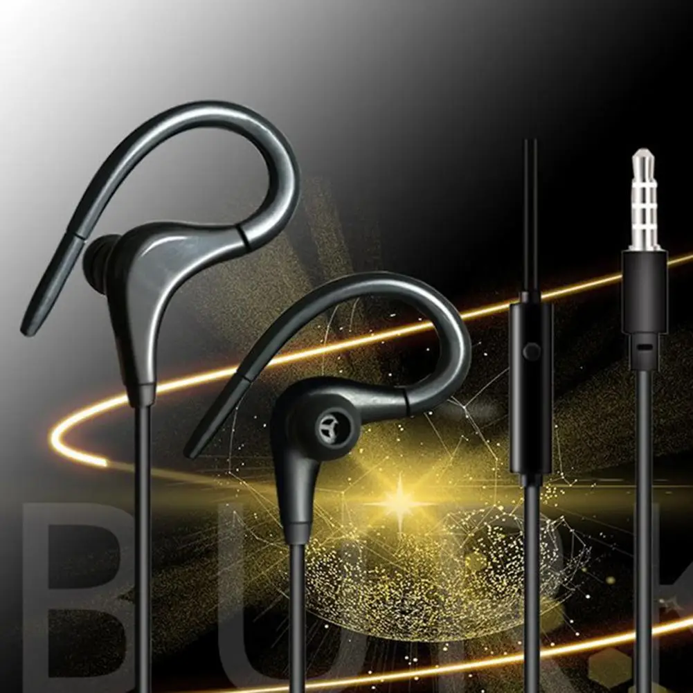 Wired Earbud High Fidelity Waterproof Ergonomic 3.5mm Noise Reduction Sports Ear Hook Earphone  For Running