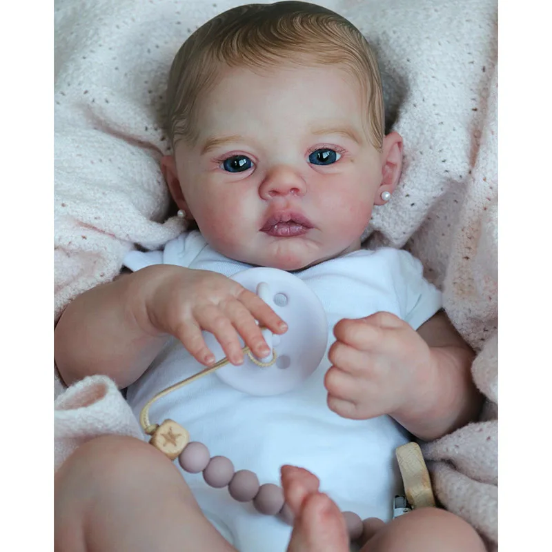 48cm Reborn Doll Meadow Newborn Baby Touch Soft Lifelike 3D Skin Painting Hand-drawn Hair Very Details Doll Toys With Earrings