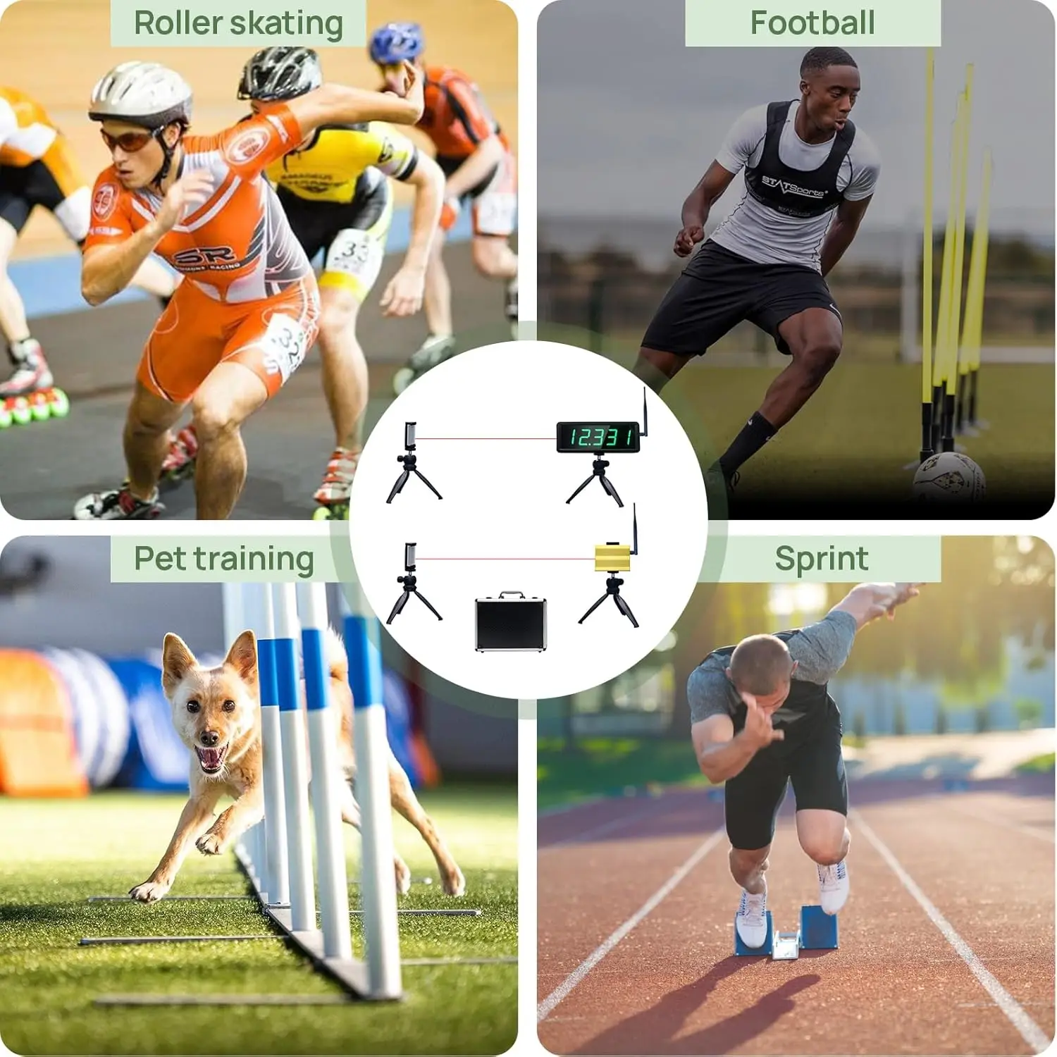 

Wireless Laser Shot Timer Sprint Running Stopwatch Speed Training Tool for Track Field Skating Bike