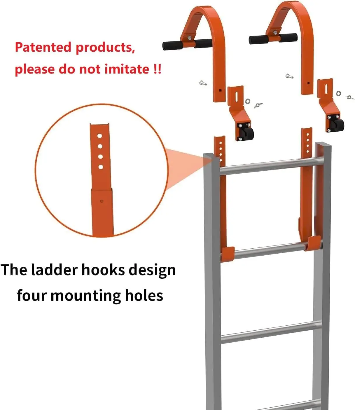 

2Pcs Safe and Stable Straight Ladder Hooks - Auxiliary Ladder Securer (Tube - Type)
