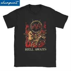 Hell Awaits 35th Anniversary 1980s Metal Band T-Shirt Men Women Slayer  Cotton Tee Shirt Short Sleeve T Shirts Summer Clothes