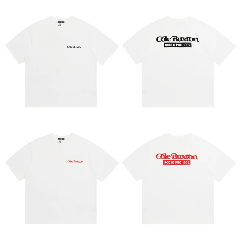 Trendy Streetwear Minimalist Summer Print Casual Loose-Fit Short-Sleeve Crew Neck Cole Buxton T-Shirt