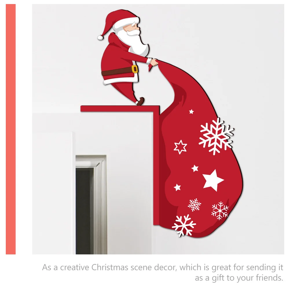 

Santa Claus Door Frame Decor Classic Christmas Window Corner Ornament for Home Mall Hotel Party Supply Xmas Wall Garland