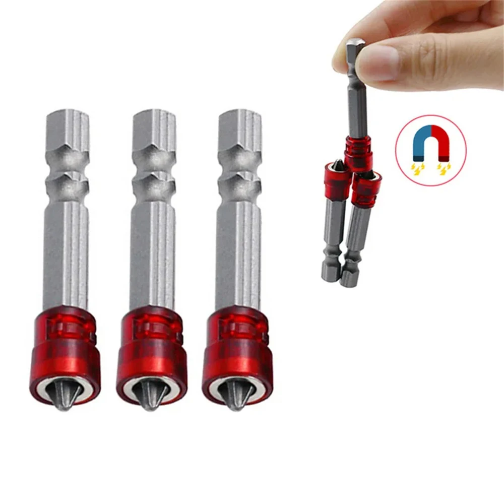 Bor tangan elektrik, aksesori alat listrik, mata obeng silang magnetik kuat Anti Slip 3 buah 50mm S2