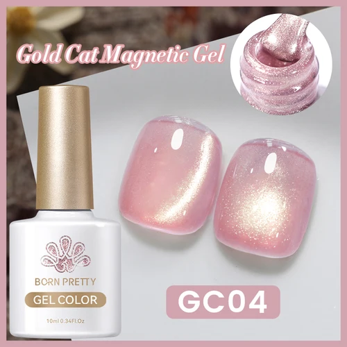 Imagen 2 del producto BORN PRETTY 10ml Esmalte de uñas de gel magnético de gato dorado plateado para uñas de Navidad de invierno Diseño Soak Off Varnis Gel UV semipermanente
