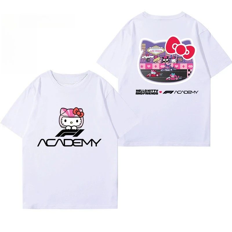 2026 Sanrio Hello Kitty Summer Men's and Women's Parent-Child Pure Cotton T-Shirt Comfortable Breathable High-Quality Ins Y2K