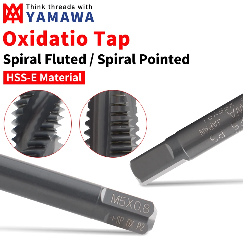YAMAWA INOX HSSE JIS Standard Spiral Fluted Tap/Spiral Pointed Tap Machine Screw Thread Tap M1-M24 For Blind/Through Hole
