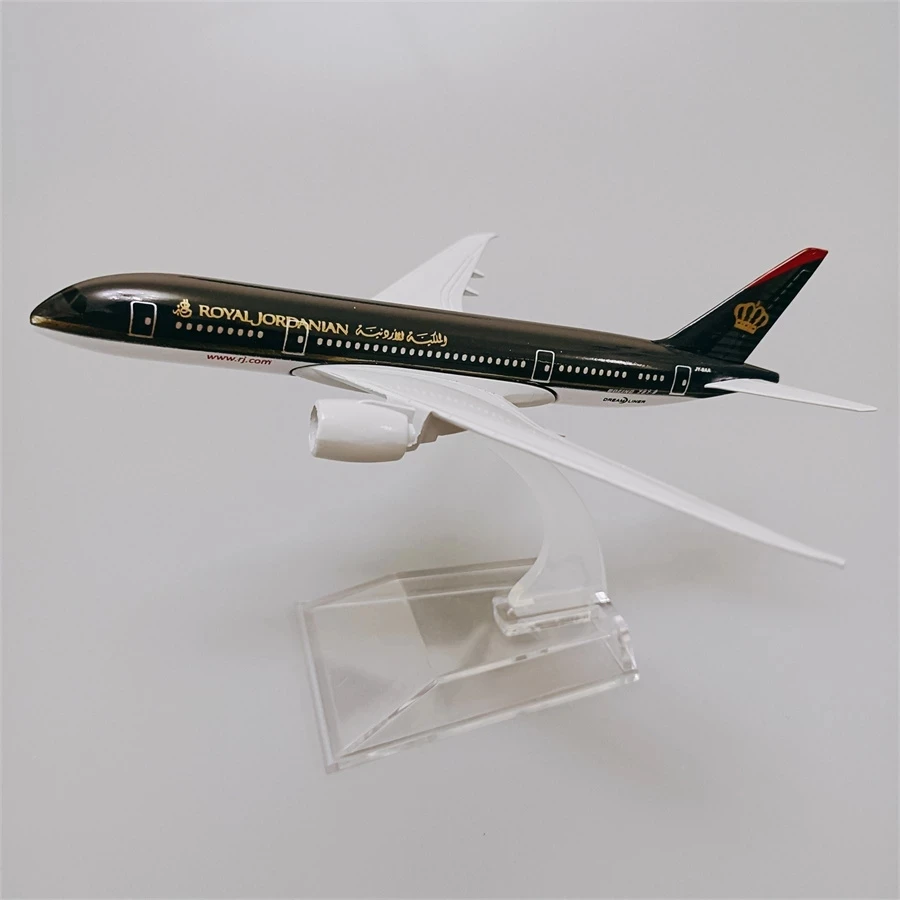 

Souvenir Plane Toy 16cm Royal Jordanian B787 Aircraft Diecast Metal 1/400 Scale Planes Model Toy Plane For Children
