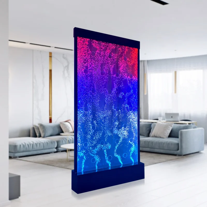 カスタムインテリア装飾アクリルパーティション壁パネル取り付け型ダンシングLEDバブルウォール