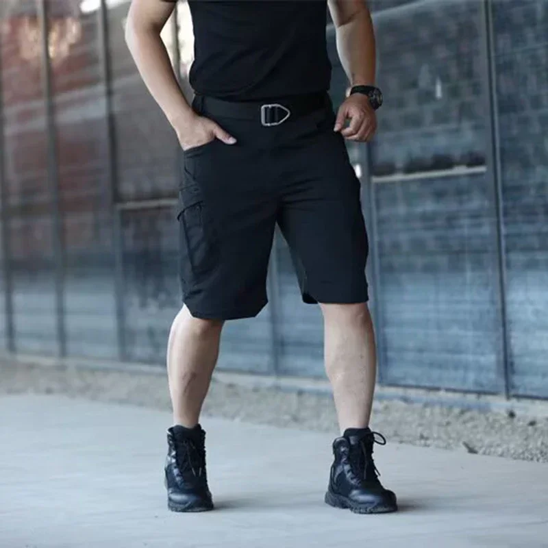 Celana Pendek Kargo Saku Ritsleting Pria Baru Celana Pendek Taktis Perkotaan Tahan Air Musim Panas Pria Celana Pendek Panttdoor Mendaki Kemah Trek Ukuran M-6XL