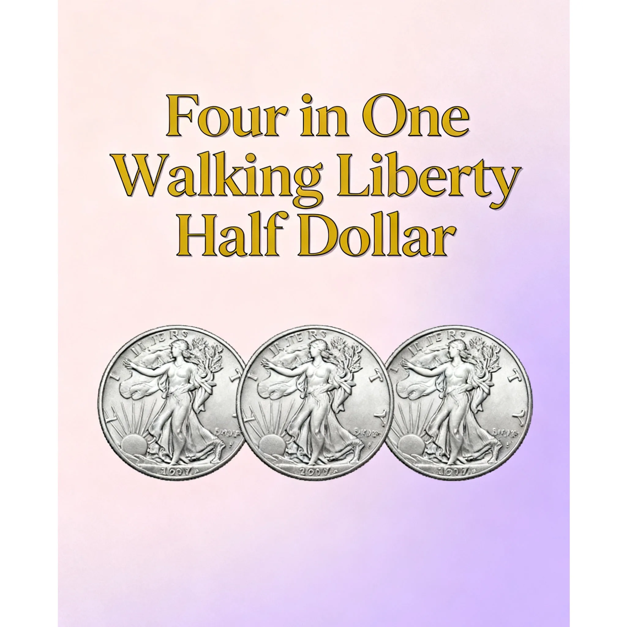 

Набор монет Four in One Walking Liberty Half Dollar от J.C. Magic: фокусы, иллюзии, трюки, реквизит для магии