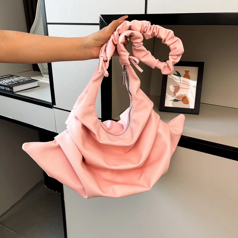 

Large Dumpling Crossbody Bags For Women Designer Pleated Cloud Bag Large Capacity Pu Leather Shoulder Tote Fashion Hobo Bag