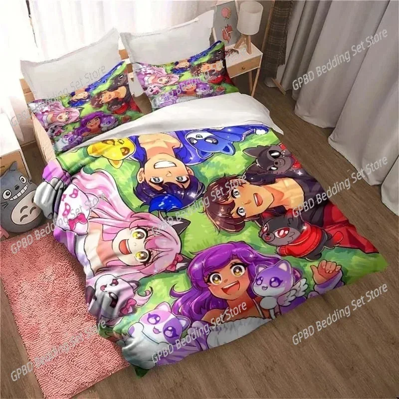 

3D Print Kawaii Cartoon Aphmau Bedding Set Bedroom Soft Modern Bedspreads Comefortable Duvet Cover Quilt Cover And Pillowcase