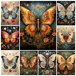 100% Diamond Painting 5D Fresh Mandala Butterfly Full Square Round Diamond Mosaic Retro Diy Abstract Art Flower Cross Stitch