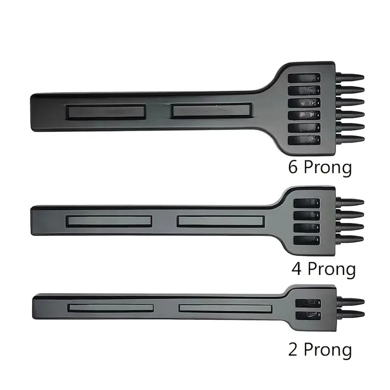 Punzoni per fori in pelle 2/4/6/Hole, spaziatura 4/5/6/mm strumento per punzonatura in pelle, strumento per punzonatura per fori rotondi neri