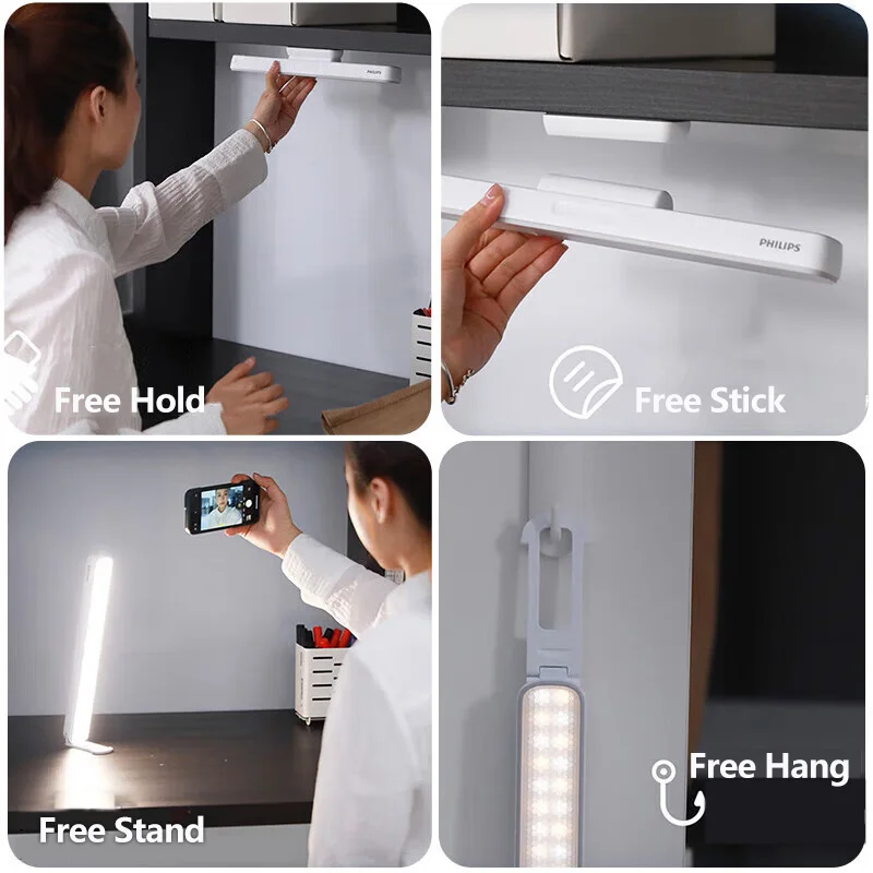 Philips LED Magnetic Lamp 66143 Study Table Reading Lamp USB Type-C Rechargeable EyeComfort Portable Desk Light 1800mAH 5W