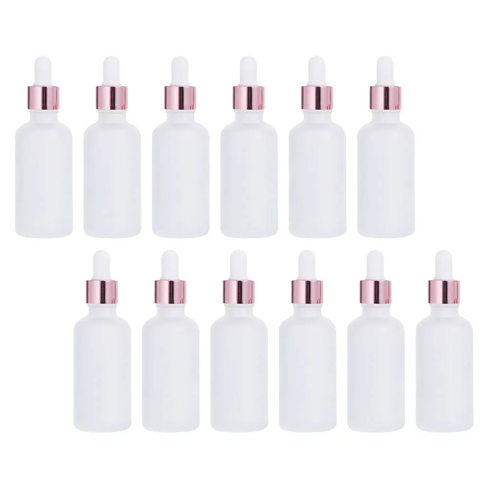 

12Pcs Essential Oil Bottle Frosted Glass Dropper Refillable Travel Size for Perfume Body Lotion Subpackaging Container Uv