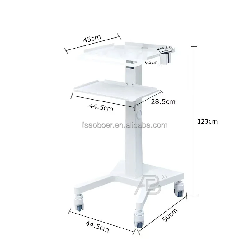 Medical Clinic Oral Scanning Mobile Trolley Scanner Tool Cart with Stand Tray Holder