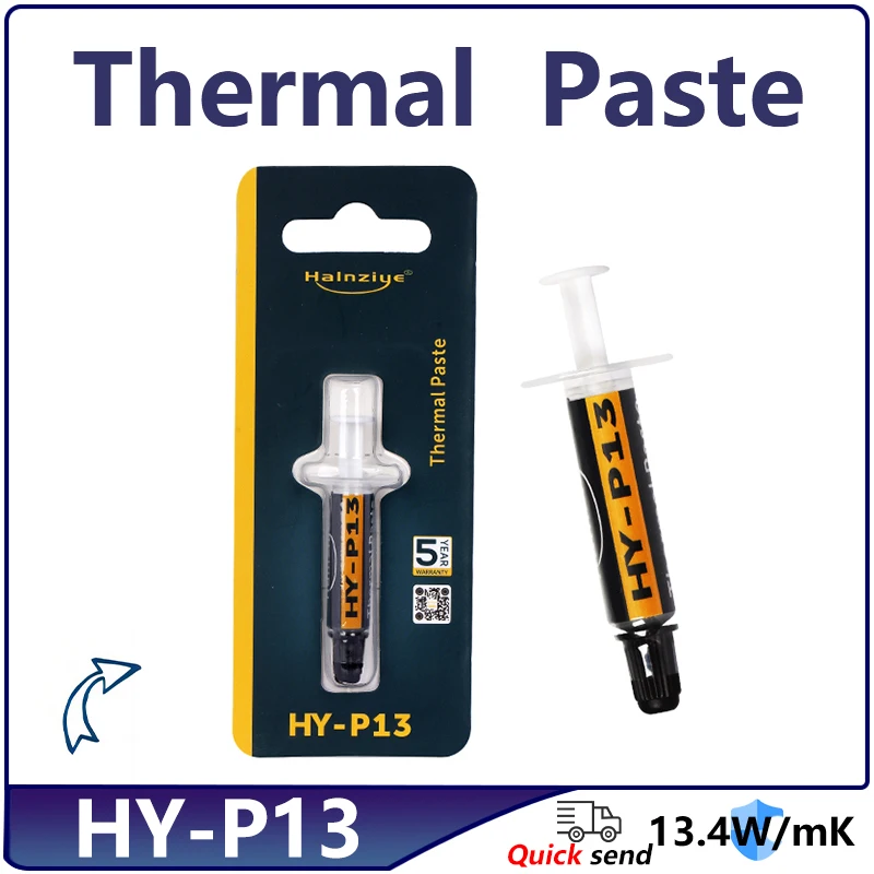 HY-P13 0.5g 13.4W/m-k Silicone Thermal Paste Heat Transfer Grease Heat Sink CPU GPU Chipset Notebook Computer Cooling  Syringes