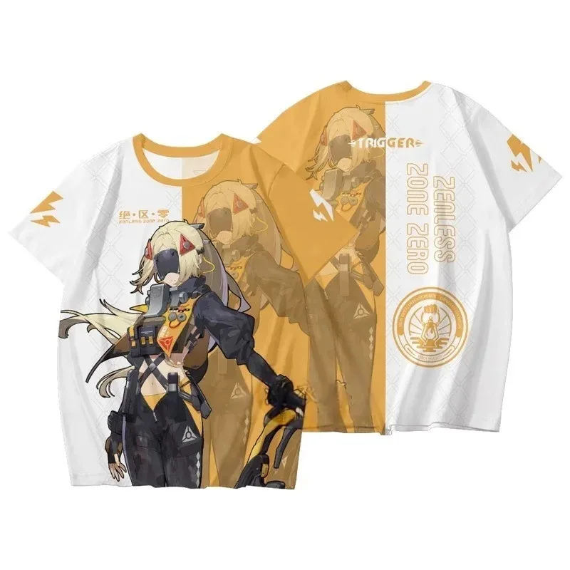 لعبة شعبية Zenless Zone Zero Evelyn Chevalier الجرافيك تي شيرت ثلاثية الأبعاد طباعة طفل Y2k أفضل الرجال/النساء Harajuku قصيرة الأكمام س الرقبة المحملة