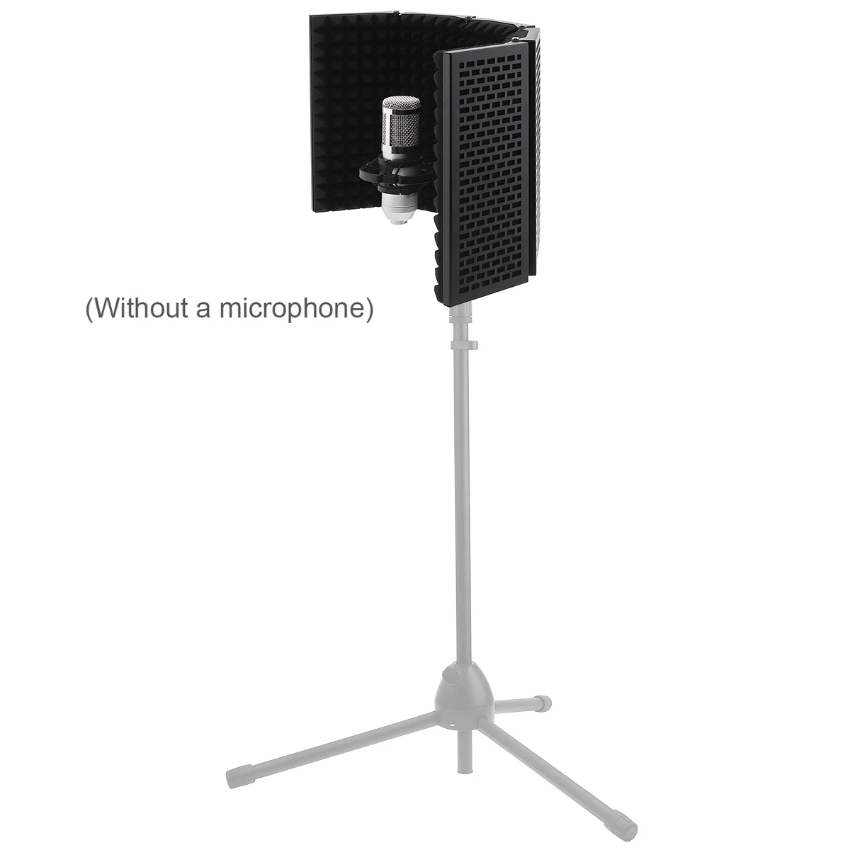 Schermo isolante per microfono schermo antivento a 5 pannelli pieghevole schiuma assorbente ad alta densità filettata da 3/8 "e 5/8" per registrazione/Live