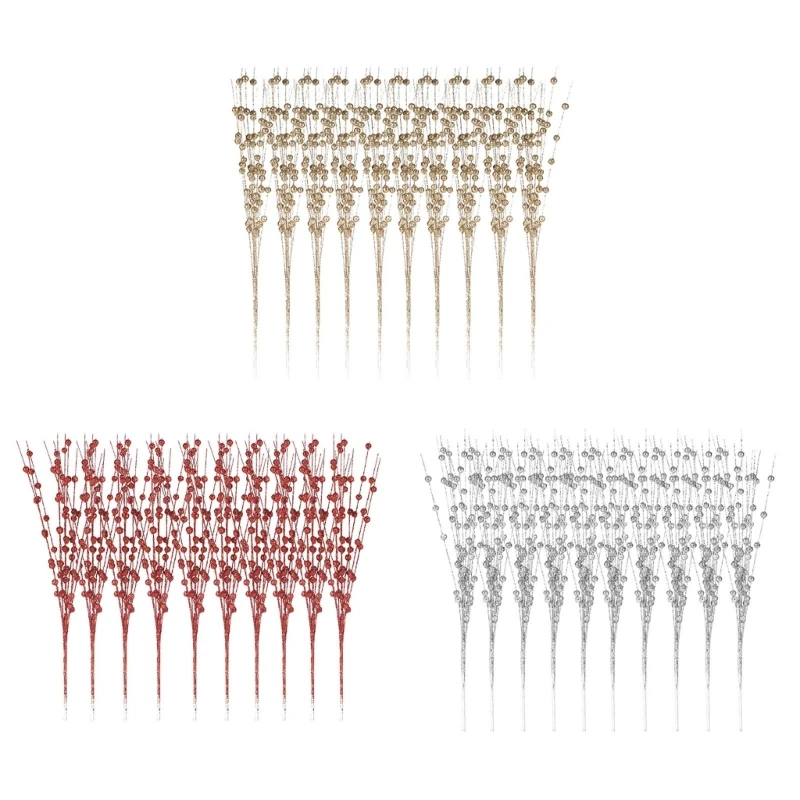 

10Pcs Plastic Branches for Christmas Tree Artificial Branch Wedding Decoration
