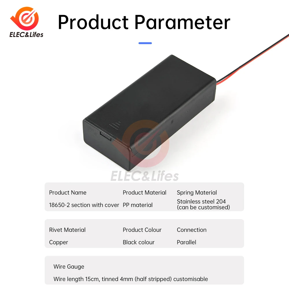 Новые чехлы для аккумуляторов DIY ABS 18650, 2X 18650, держатель для аккумуляторов, ящик для хранения, чехол с 2 слотами, контейнер для батарей, жесткий штифт