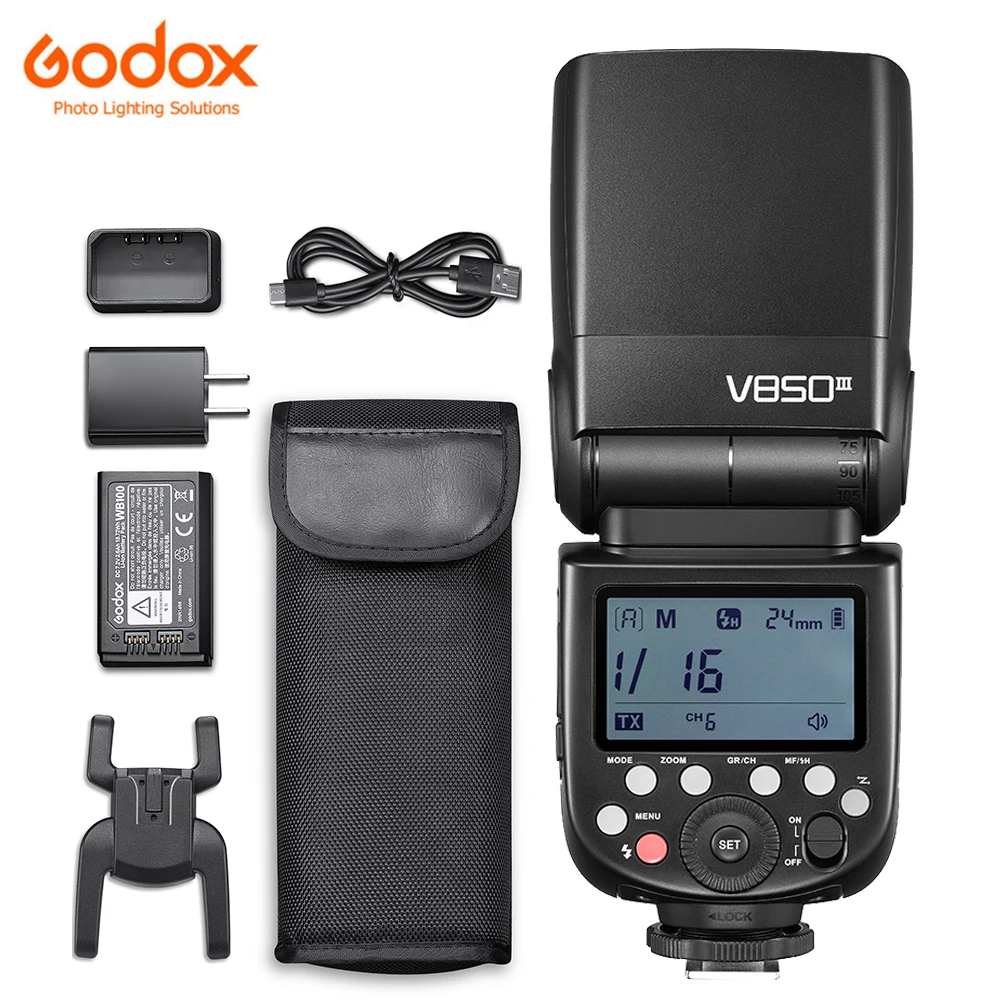 

GODOX V850III 76W HSS Speedlite 2500mAh Li-ion Battery 2.4G 1/8000s Flash GN60 for Camera Canon Nikon Sony Pentax Olympus Fuji