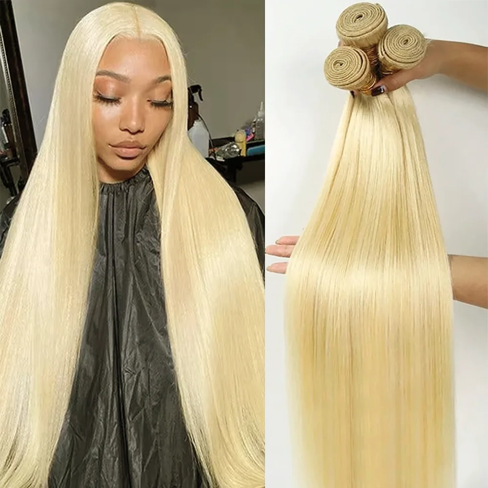 

30, 40 дюймов, медовые блондинки, длинные прямые пучки волос, блондинка 613, пучки волос, бразильские 100% наращивание человеческих волос, 1/3/4 шт.