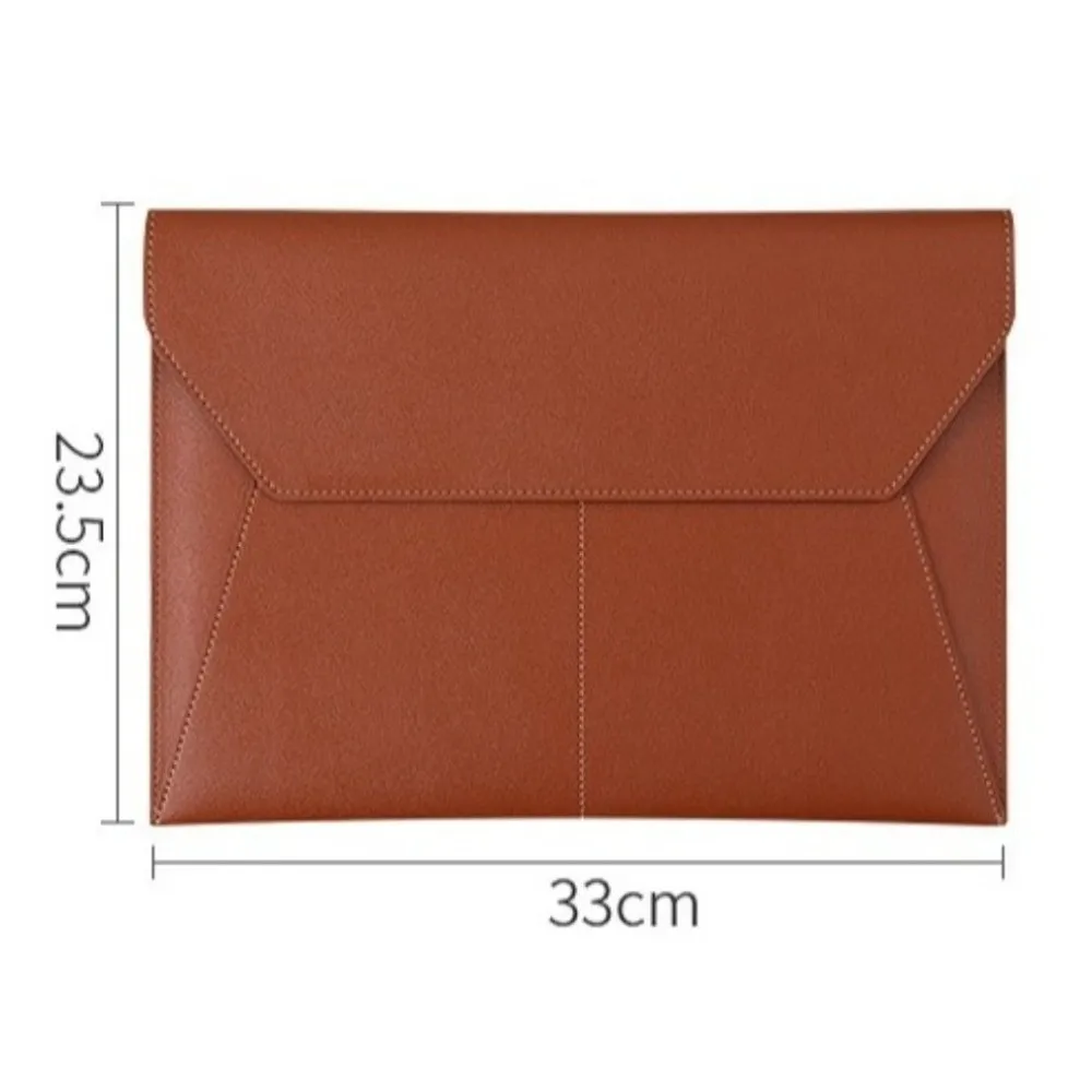 New A4 Leather Document Pouch Large Capacity Dustproof Envelope Folder Leather Briefcase Office