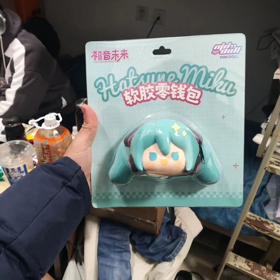 DisponibileOriginale Anime Hatsune Miku Portafoglio in morbido silicone Portafoglio Happy Headset Portachiavi Monete carine Borsa portaoggetti Portafoglio con ciondolo Regalo