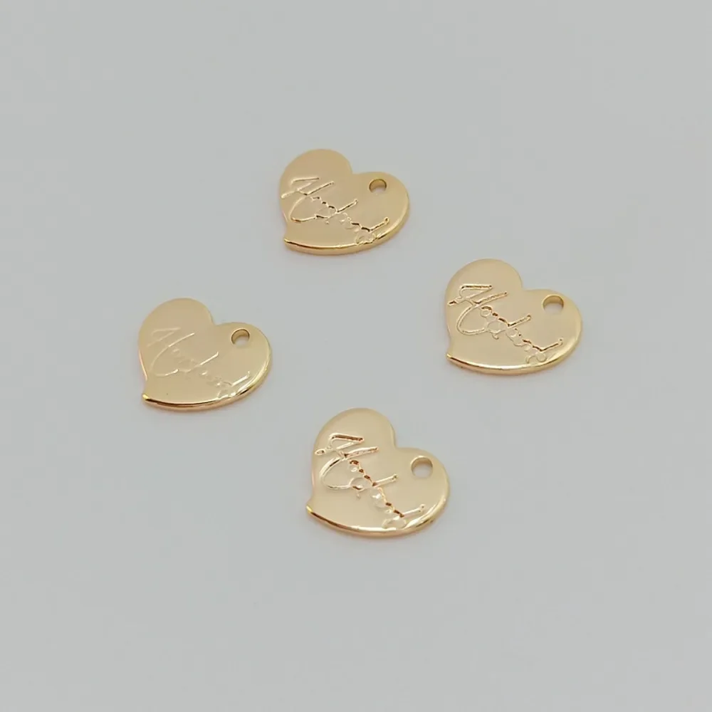 

Натуральное золото 14 карат, аксессуары в форме сердца, серьги ручной работы, серьги с отверстиями по краям, серьги с одним отверстием, подвески, ювелирный материал