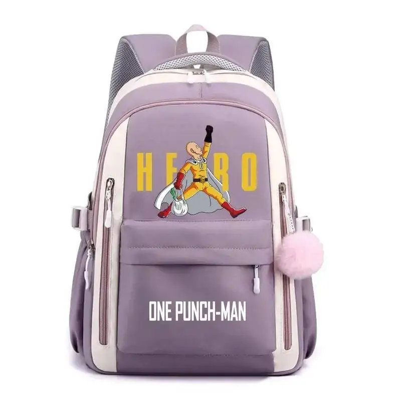 Anime Spiel Schwarz Blau Rosa Lila Rot One Punch Man Student Kinder Teenager Schultaschen Große Kapazität Rucksäcke Mädchen Jungen