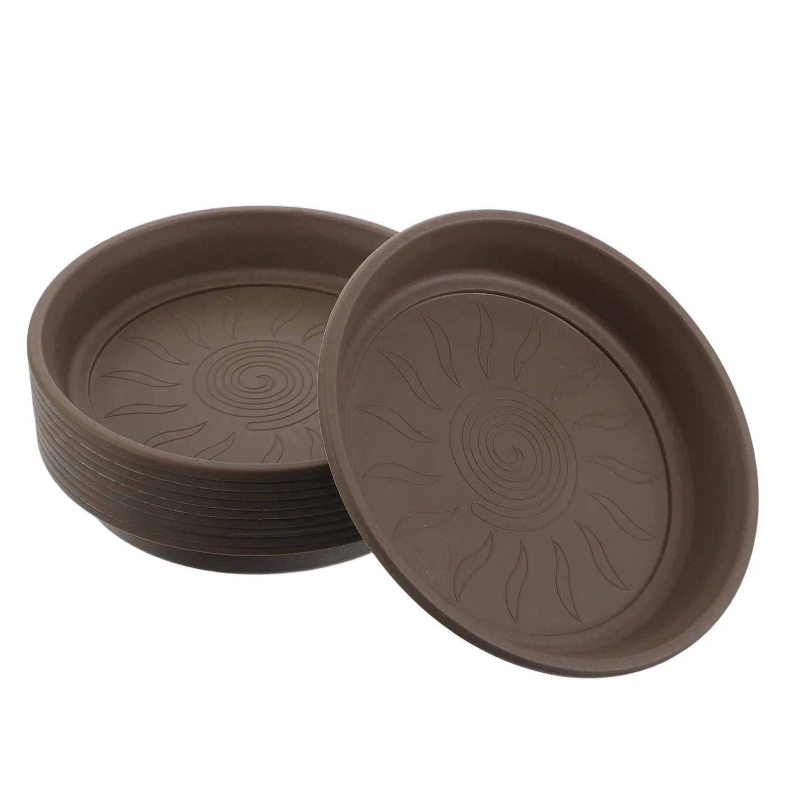 

10Pcs Round Plant Saucers Resin Flowerpot Base Waterproof Tray for Balcony Living Room Office Indoor Outdoor Planter Drip