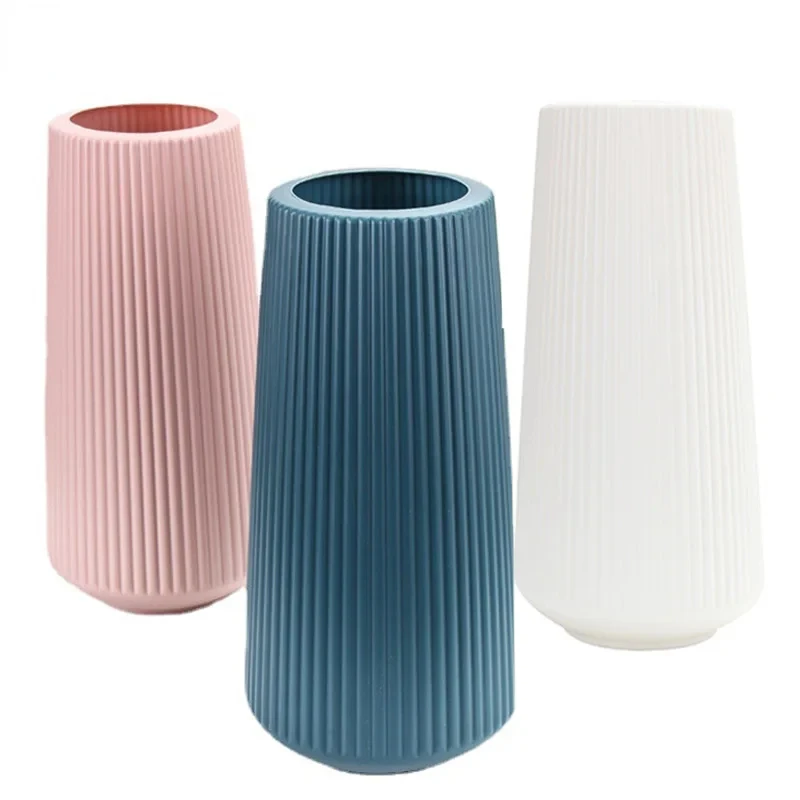 エレガントな北欧風フラワーベース：人工花、造花、フェイクフラワー、フラワーアレンジメント用の丈夫で大きなミニマリストな花瓶
